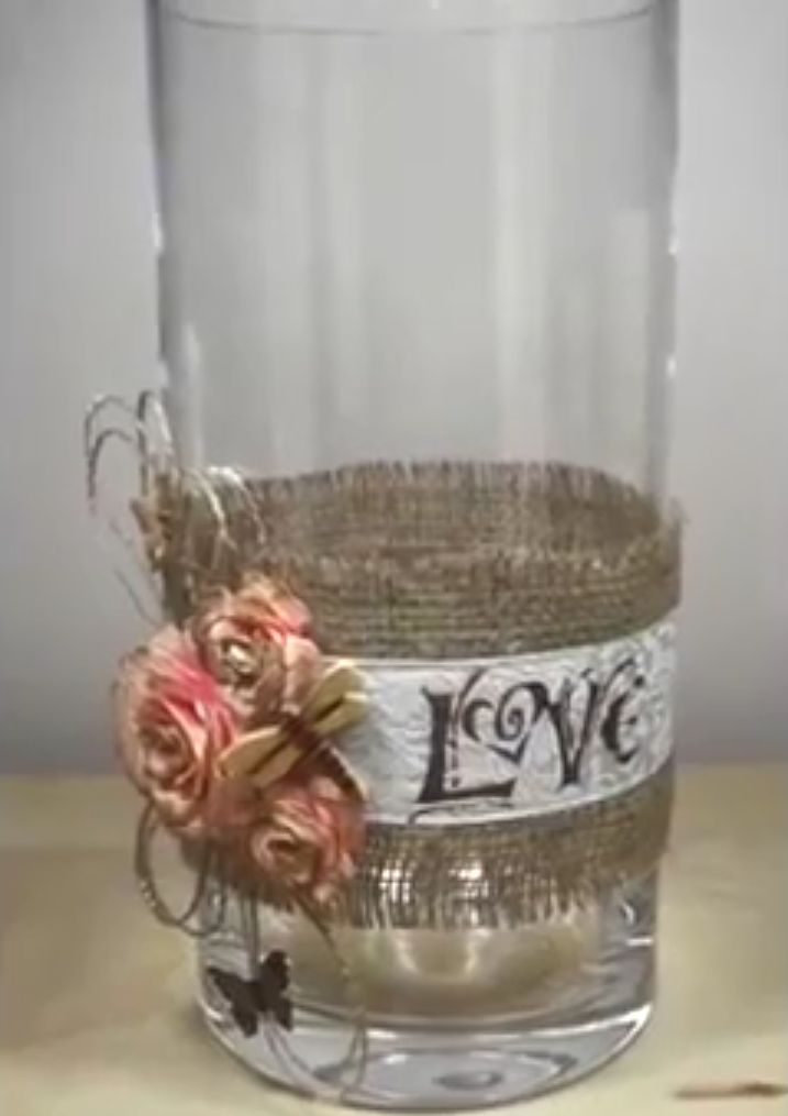 Embellished with Love Hurricane Vase